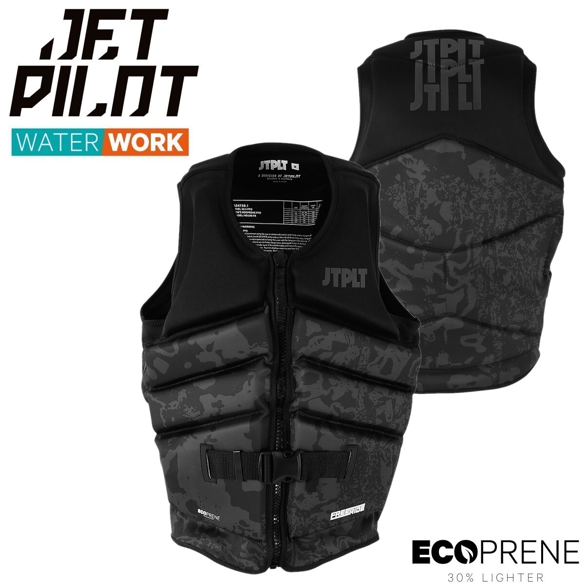 ジェットパイロット JETPILOT 2025 ライフジャケット 送料無料 フリーライド エコ F/E ベスト JA24228 ブラック L ウェイク サップ