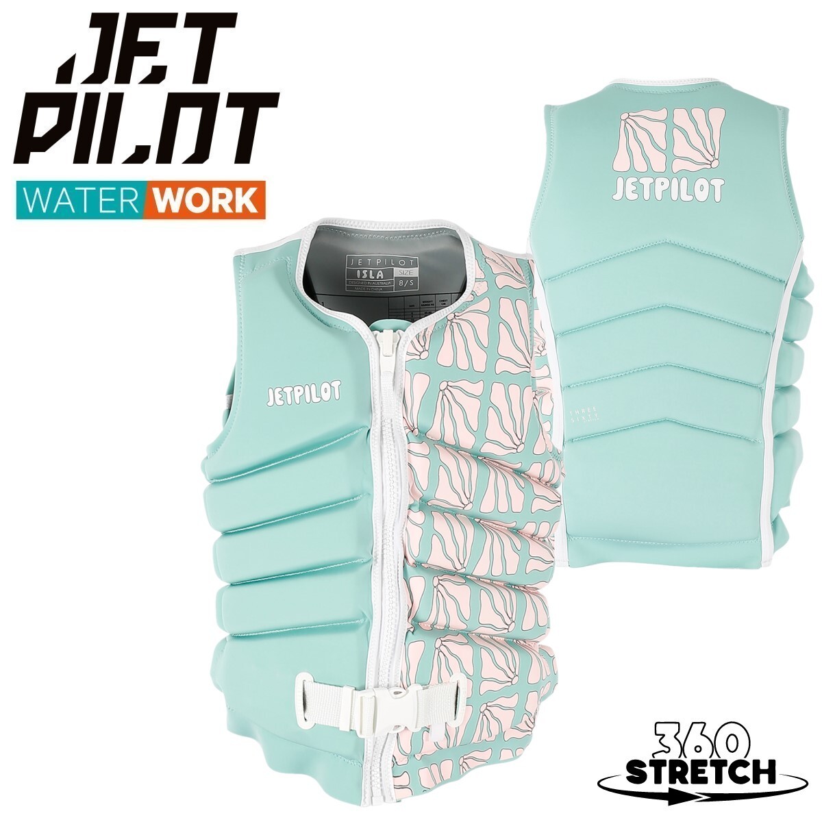 ジェットパイロット JETPILOT 2025 ライフジャケット レディース 送料無料 アイラ X1 F/E ベスト JA24303 ティール 10/M ウェイク サップ