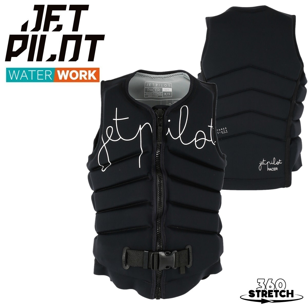 ジェットパイロット JETPILOT 2025 ライフジャケット 送料無料 ペーサー X1 レディース ベスト JA24305 ブラック 12/L ウェイク サップ