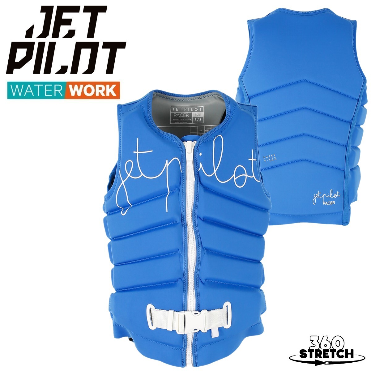 ジェットパイロット JETPILOT 2025 ライフジャケット 送料無料 ペーサー X1 レディース ベスト JA24305 ブルー 10/M ウェイク サップ