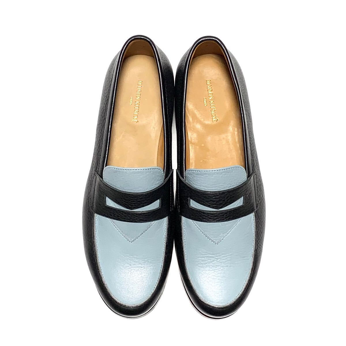 未使用 MAISON KITSUNE メゾンキツネ バイカラー レザー ペニー 未使用 MAISON KITSUNE メゾンキツネ バイカラー レザー ペニー