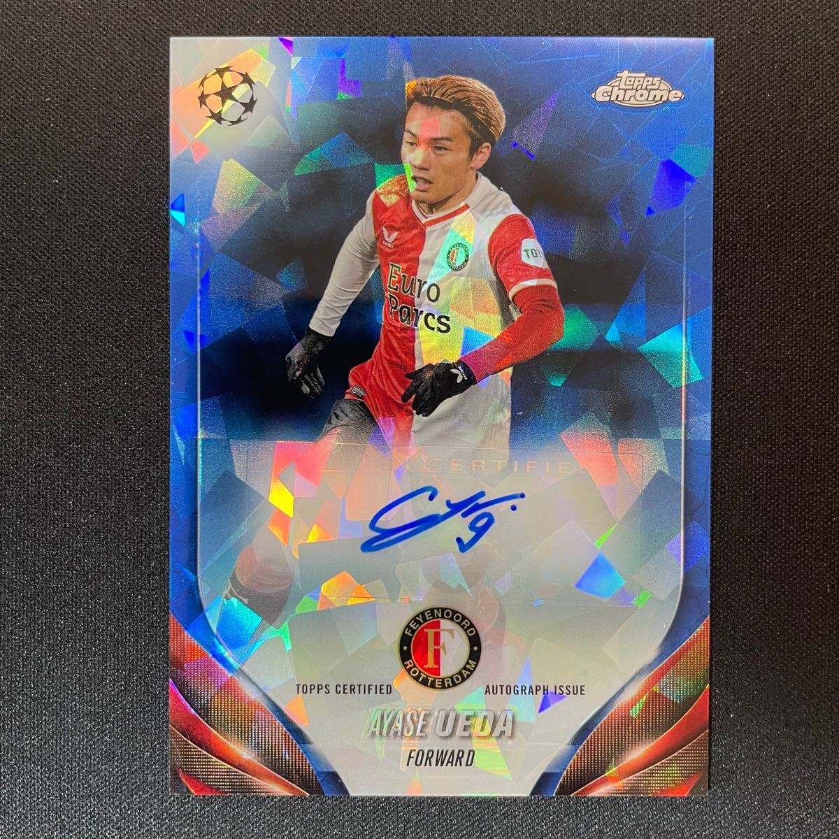 2023-24 Topps Chrome Sapphire UEFA Ayase Ueda Auto Feyenoord 直筆サインカード 上田綺世