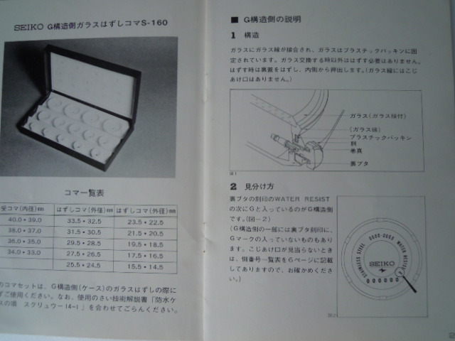 時計工具：SEIKO（セイコー）G構造側ガラスはずしコマセットS