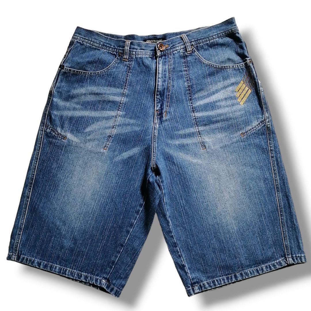 00s SEAN JOHN ショーンジョン バギーショーツ デニム ハーフパンツ 色落ち フェード ヒゲ 刺繍ロゴ メンズ W36 B系 ストリート /3629 00s SEAN JOHN ショーンジョン バギーショーツ デニム ハーフパンツ 色落ち フェード ヒゲ 刺繍ロゴ メンズ W36 B系 ストリート /3629