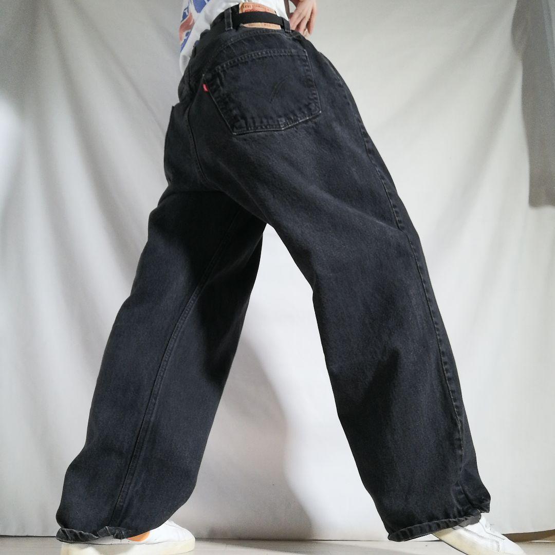 00s Levi's リーバイス550 ブラックデニム ジーンズ 極太 バギー 00s Levi's リーバイス550 ブラックデニム ジーンズ 極太 バギー