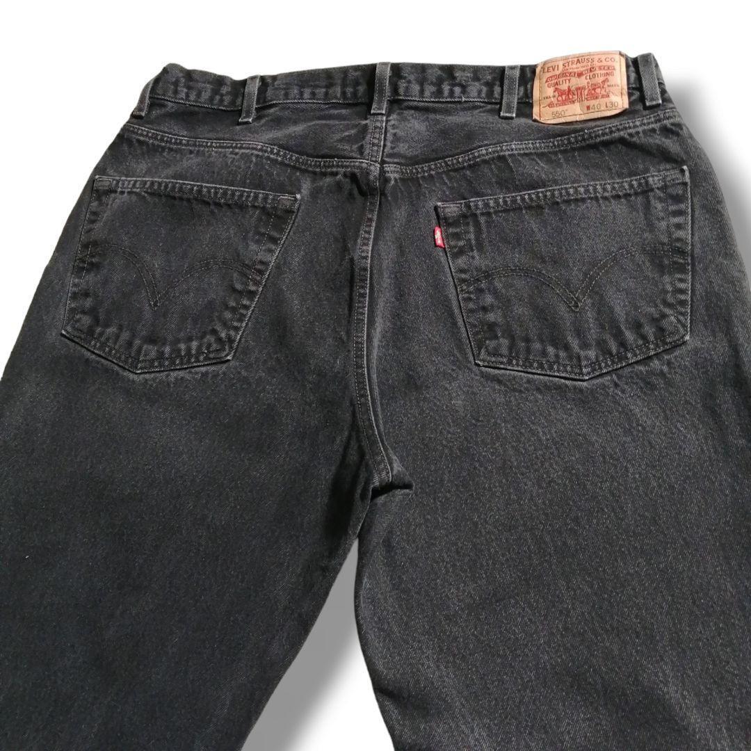00s Levi's リーバイス550 ブラックデニム ジーンズ 極太 バギー 00s Levi's リーバイス550 ブラックデニム ジーンズ 極太 バギー