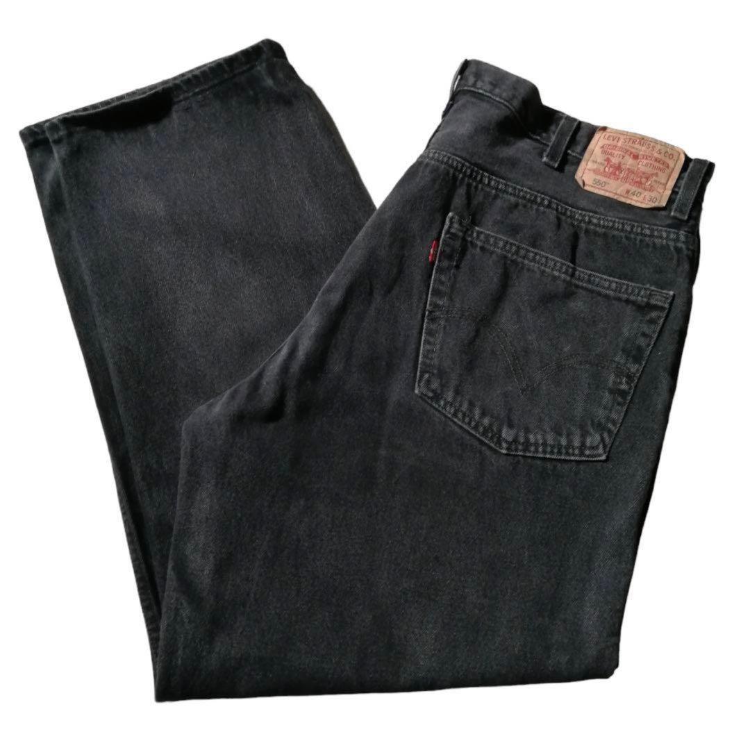 00s リーバイス550 Levis ブラックデニム ジーンズ 極太 バギー 00s リーバイス550 Levis ブラックデニム ジーンズ 極太 バギー