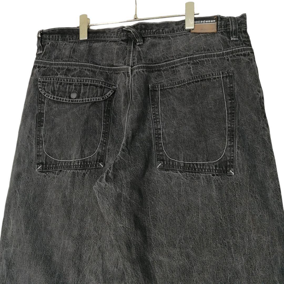 ROCAWEAR ロカウェア B系 ブラックデニム バギーデニムパンツ 墨