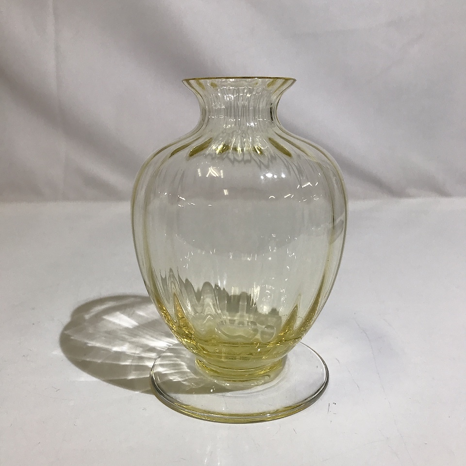 Baccarat バカラ フラワーベース 花瓶 アクアレーユ イエロー
