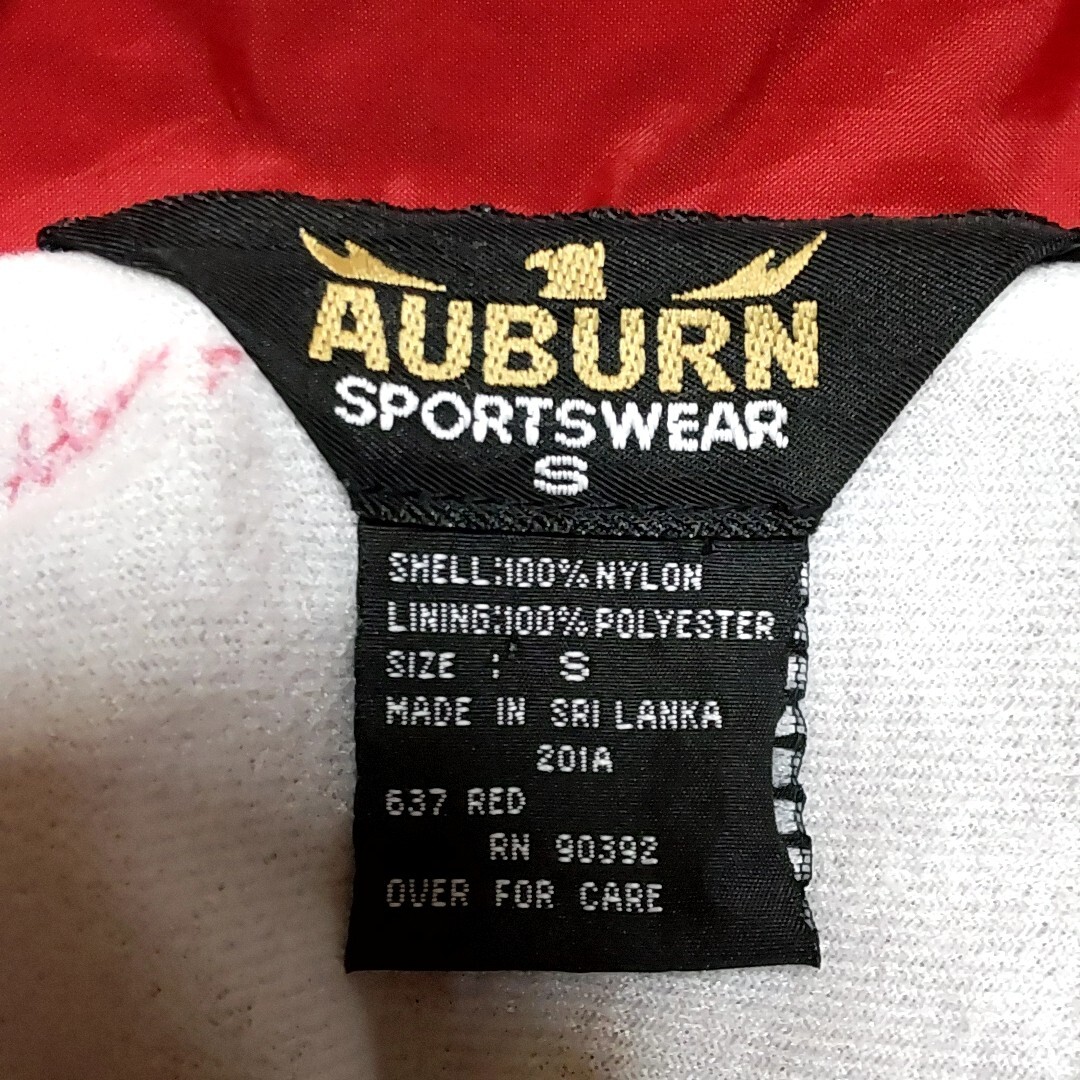 D4 AUBURN 赤色 S ワンポイント コーチジャケット ナイロンジャケット ウインドブレーカー ビンテージ アメリカ USA 古着 メンズ 00s 90s_画像4