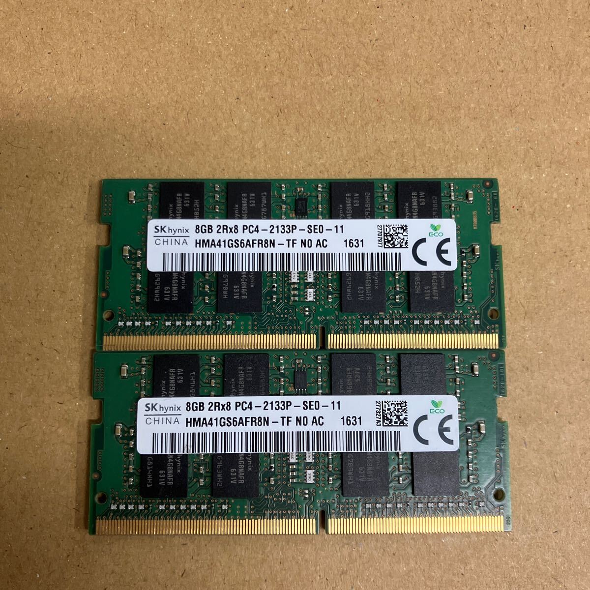 H127 SKhynix ノートPCメモリ 8GB 2Rx8 PC4-2133P 2枚