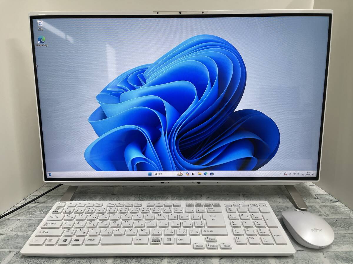 【超美品】富士通 ESPRIMO FH60/F3 ■AMD Ryzen 5 5500U @ 2.10GHz■メモリ16GB+SSD512GB+DVD■23.8型■顔認証■Win11【送料無料】◎Y6J90