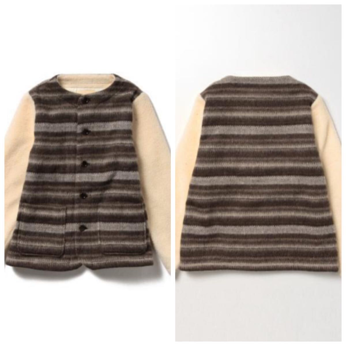 美品 BEAMS BOY シャギー ボア ノーカラー ブルゾン 定価19580円_画像10