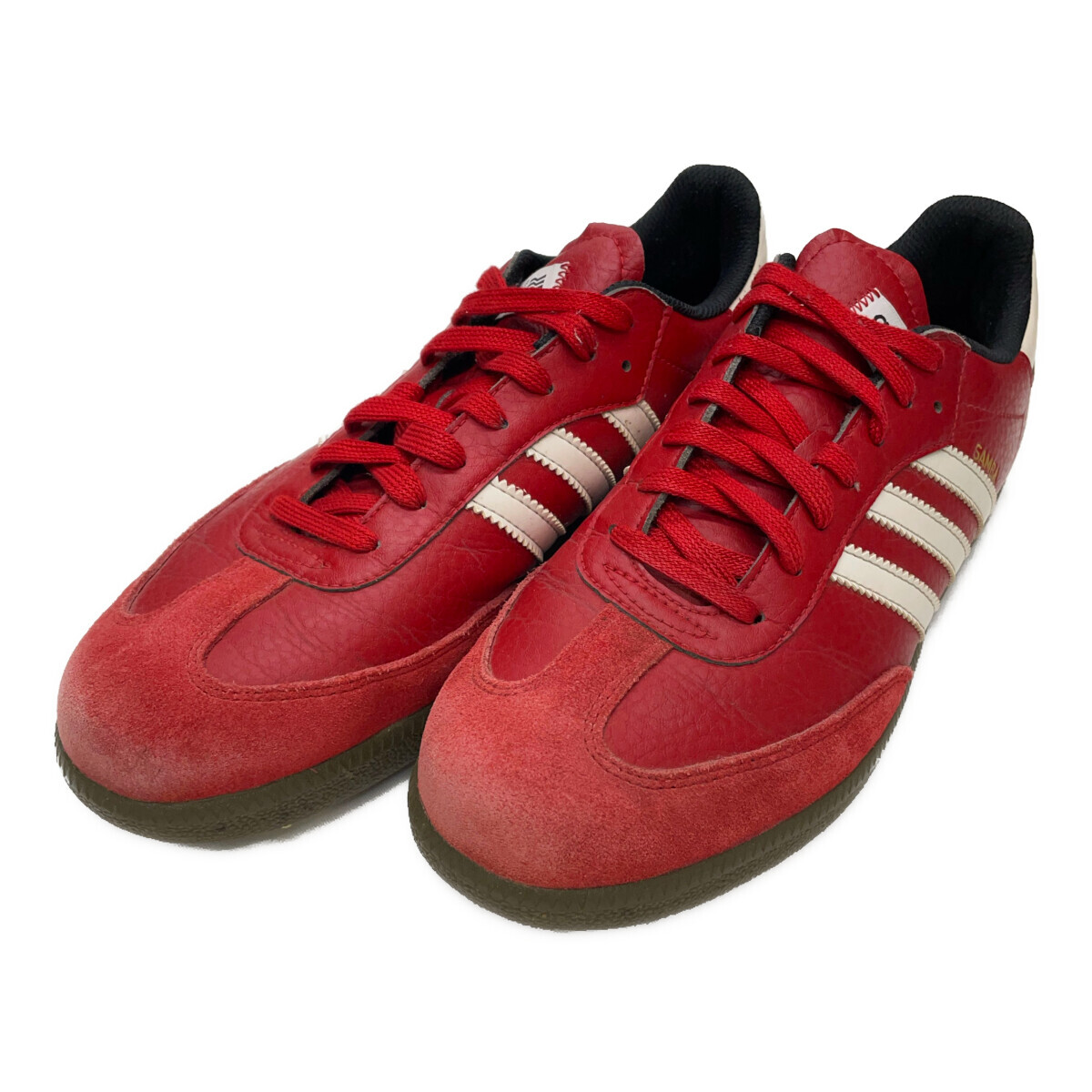 coco 中古 アディダス adidas ゴルフシューズ 25.5cm レッド 赤 サンバゴルフ SAMBA GOLF 92138