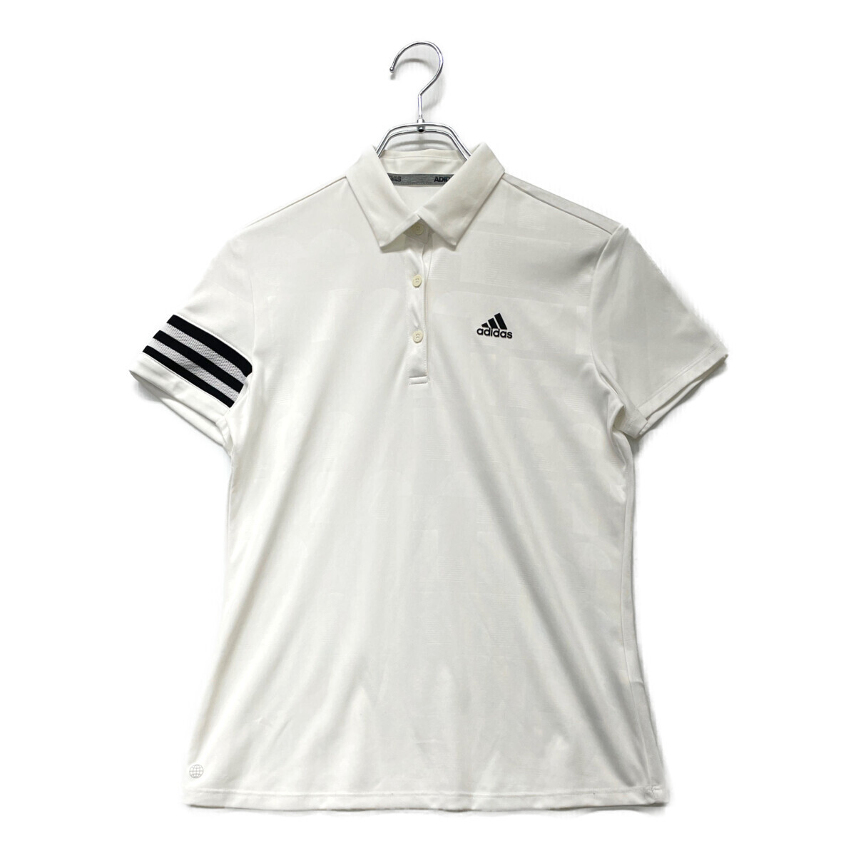 coco used Adidas adidas lady's polo-shirt with short sleeves M white white total pattern cat pack shipping possible 95589