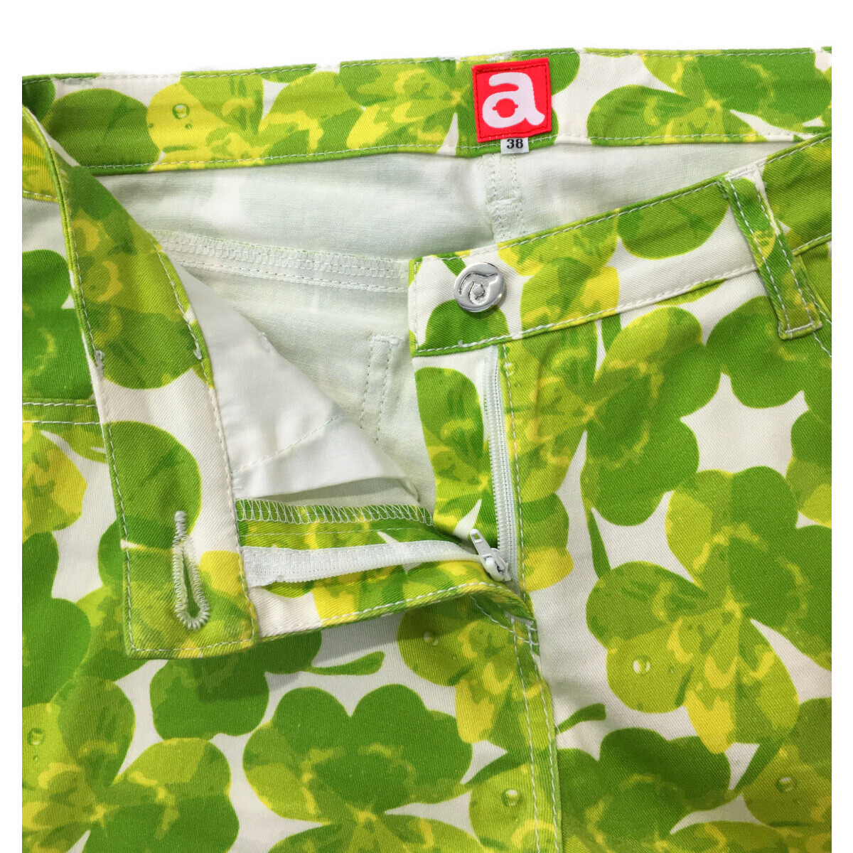 coco 中古【値下げ】 アルチビオ archivio レディース パンツ 38(M) 黃緑 ロングパンツ クローバー レターパックプラス発送可 93694