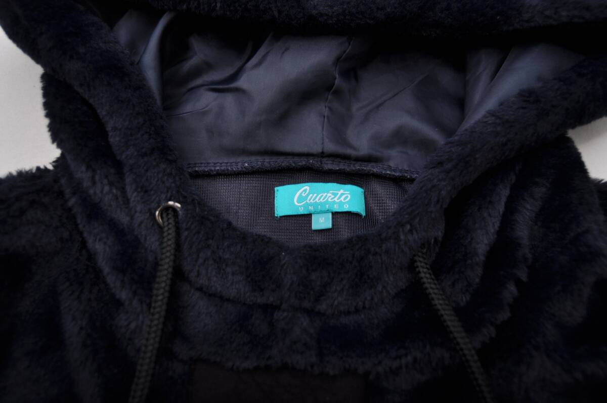 coco 中古【値下げ】 クアルトユナイテッド CUARTO UNITED レディース パーカー M 紺 ネイビー 長(zhǎng)袖プルオーバー ボア 秋冬 86213