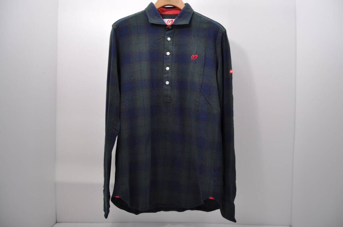 coco 中古 マスターバニーエディション メンズ 長袖ボタンダウンポロシャツ 6(LL) 緑 グリーン系 チェック レターパックプラス発送可 84095