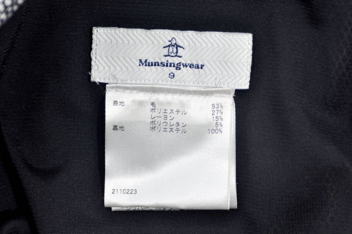 coco 中古【値下げ】 マンシングウェア Munsing wear レディース パンツ 9號(hào) 黒×白 里地付き 総柄 レターパックプラス発送可 85185
