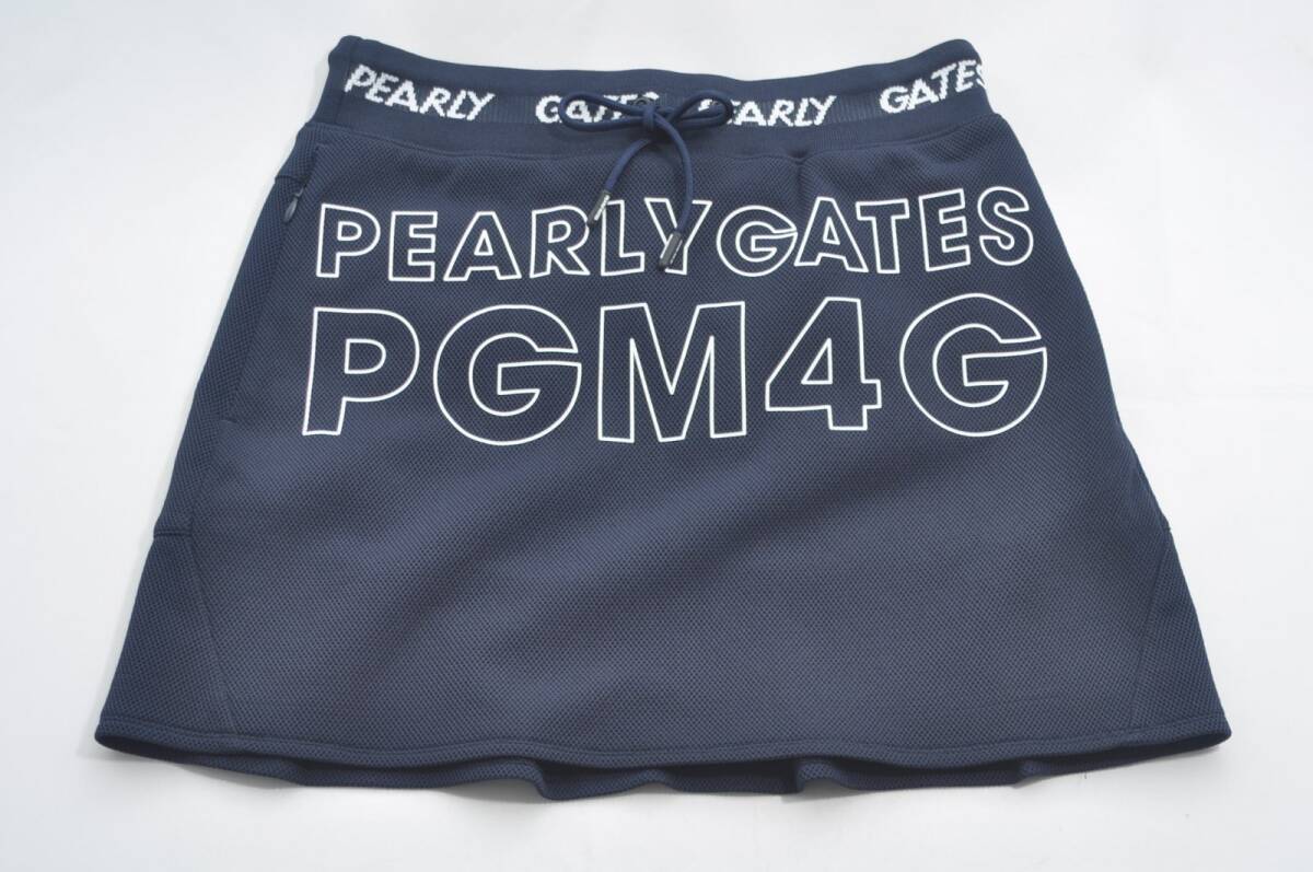 coco 中古 パーリーゲイツ PEARLY GATES レディース スカート 1(M) 紺 ダークネイビー メッシュ調 86168