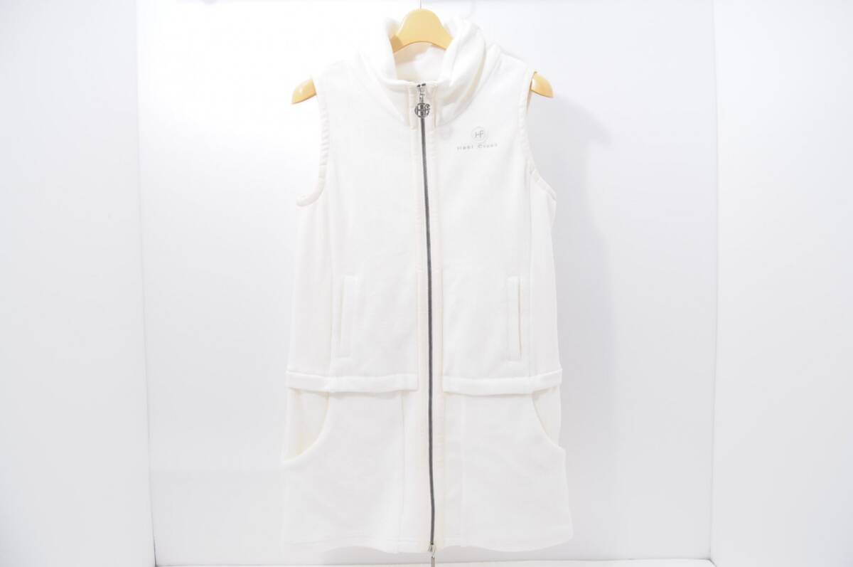 coco 中古 ヒールクリーク HEAL CREEK レディース ベスト 40(M) 白 ダブルジップ チュニック丈 秋冬 レターパックプラス発送可 69269