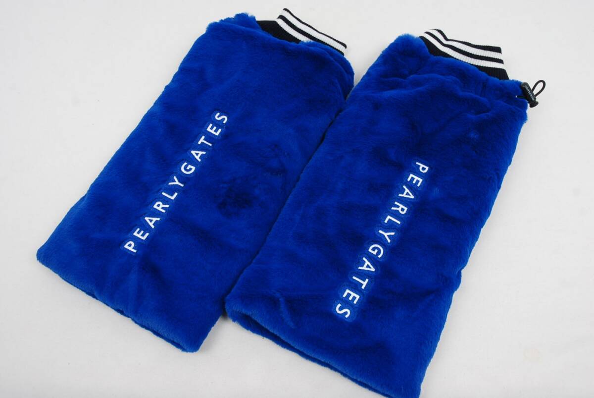 coco 中古 パーリーゲイツ PEARLY GATES レディース レッグウォーマー フリー ブルー 青 フェイクファー　防寒対策　冬ゴルフ 70911