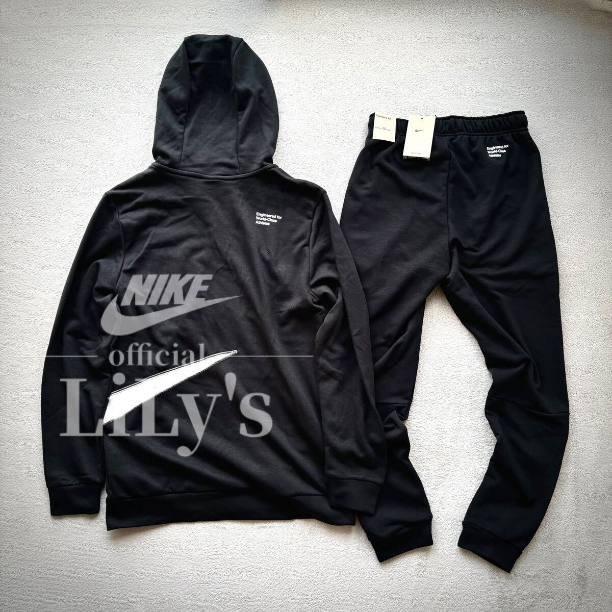 新品 NIKE上下セットアップ Lサイズ 黒白 ビッグスウォッシュ 新品 NIKE上下セットアップ Lサイズ 黒白 ビッグスウォッシュ