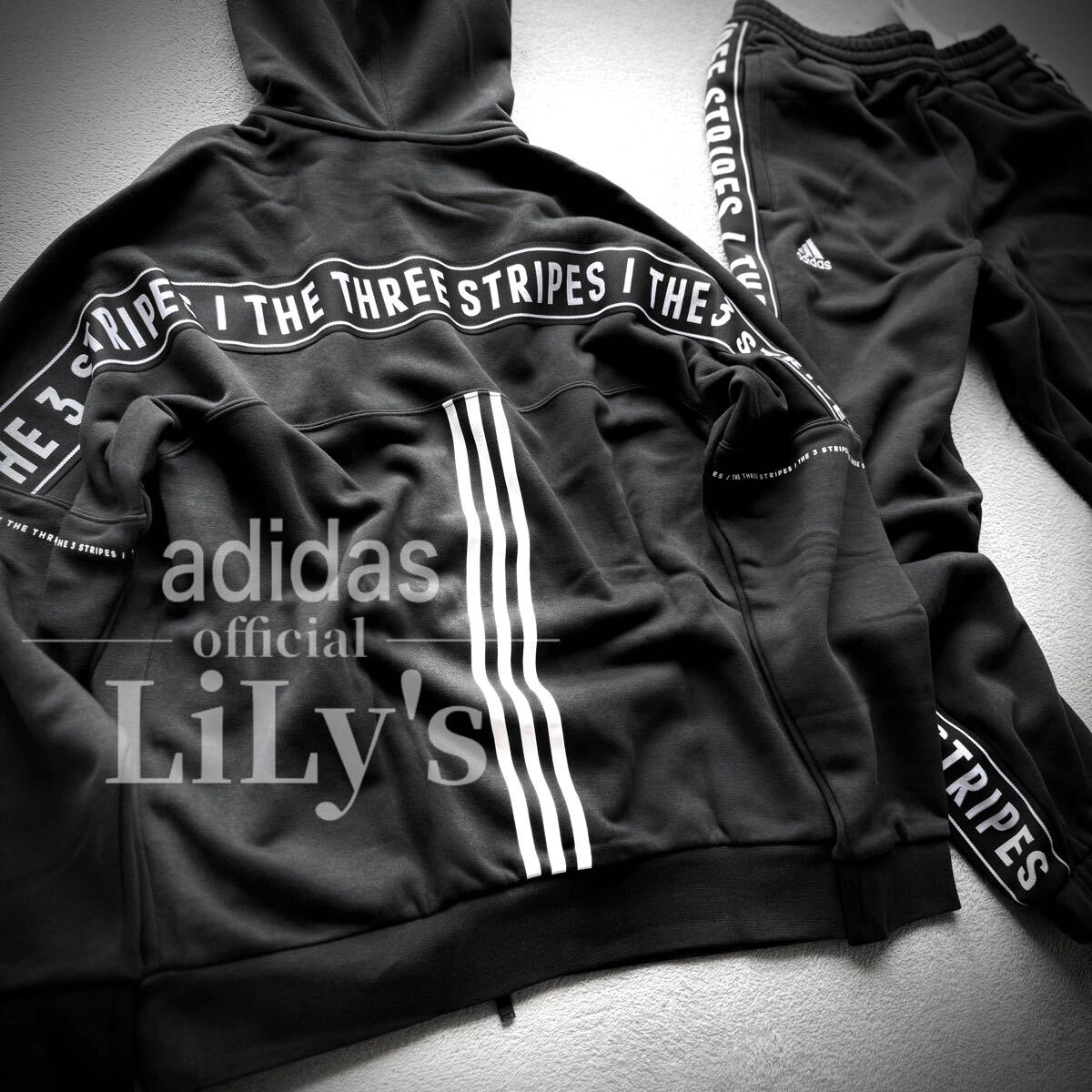 新品未使用 adidas上下セットアップ 上L 下M サイズ違い 黒