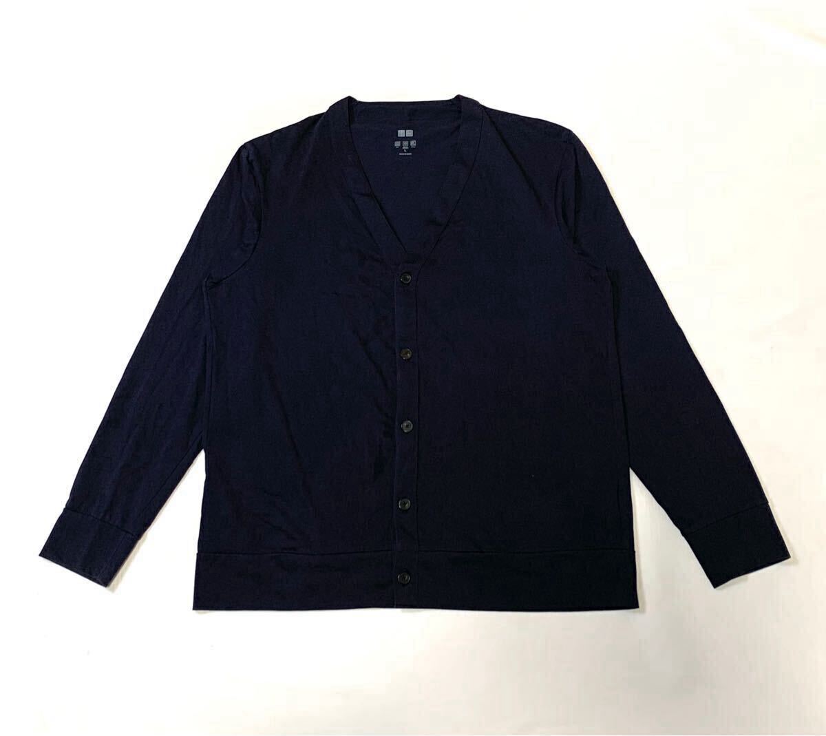 UNIQLO ユニクロ // AIRism UVカット 長袖 ドライ カーディガン (ネイビー系) サイズ L