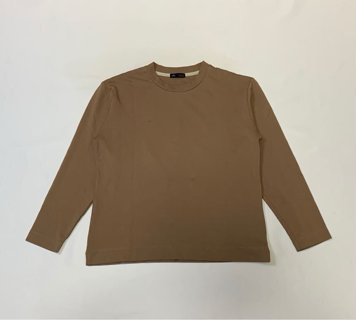 MEN'S MELROSE メンズメルローズ // 長袖 ストレッチ Tシャツ カットソー (ライトブラウン系) サイズ 3