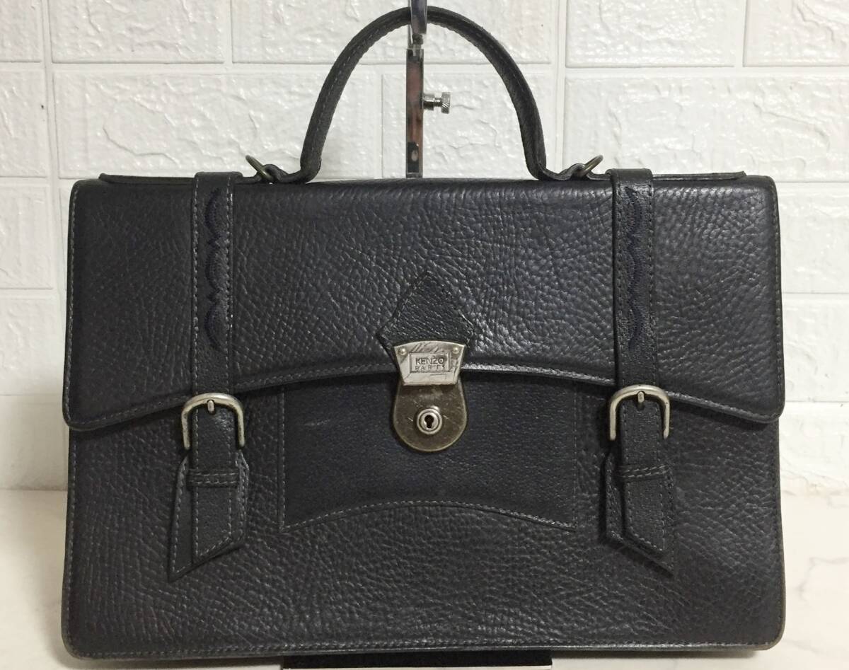 no28663 KENZO ケンゾー 本革 レザー 2way ショルダー ハンド バッグ