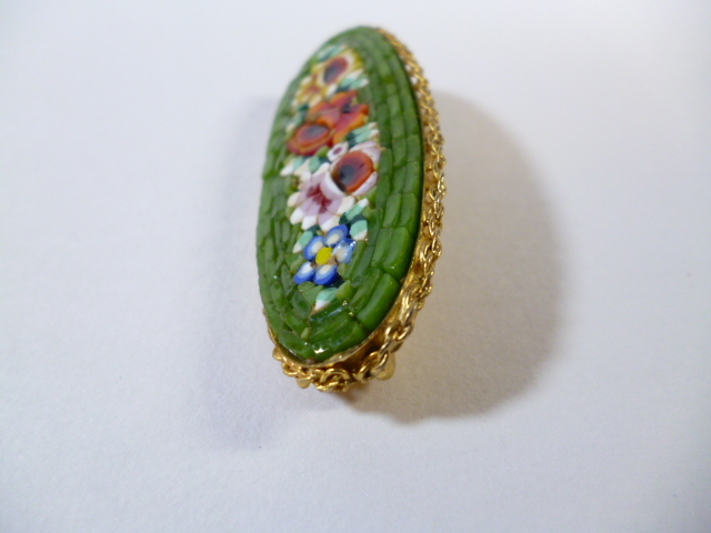 β ITALY マイクロモザイク ブローチ β モザイク ガラス_画像4