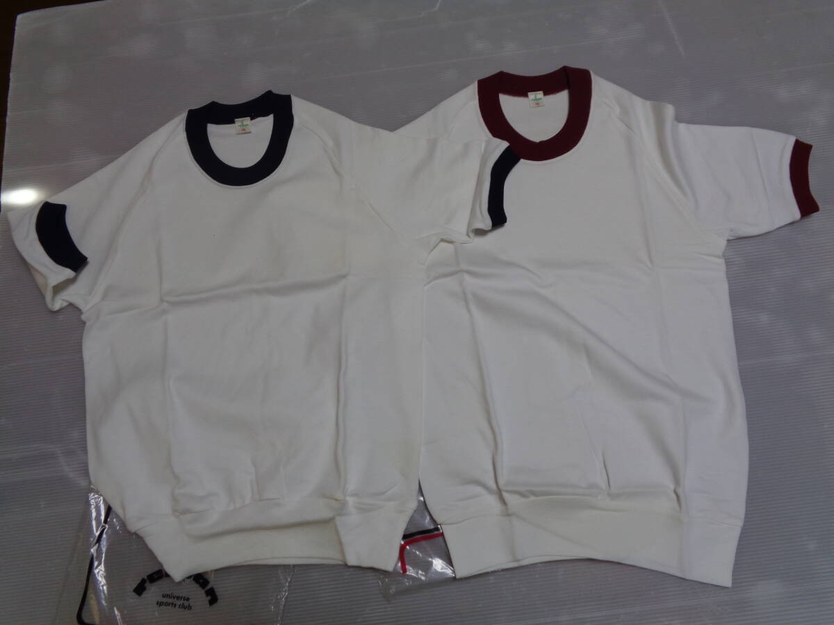 ２枚　１３(ジュニア）　紺とエンヂ　reiban　レイバン　半袖　Tシャツ　体操着　体操服　昭和レトロ　未使用日焼け、カビシミ汚れ！