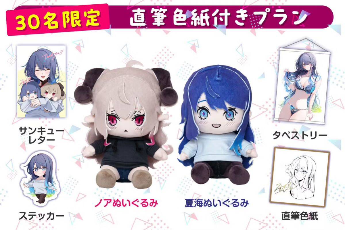 こむぴ 夏海ちゃんとノアちゃんぬいぐるみ化プロジェクト 直筆 こむぴ 夏海ちゃんとノアちゃんぬいぐるみ化プロジェクト 直筆