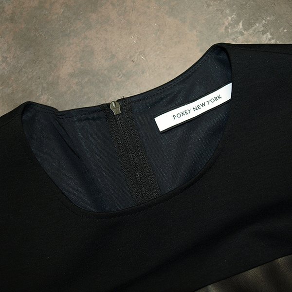 FOXEY NEW YORK◇フォクシーニューヨーク・43872 Dress Tessa七分袖 合皮ワンピース◇38サイズ・ブラック　クリーニング済み　美品_画像5