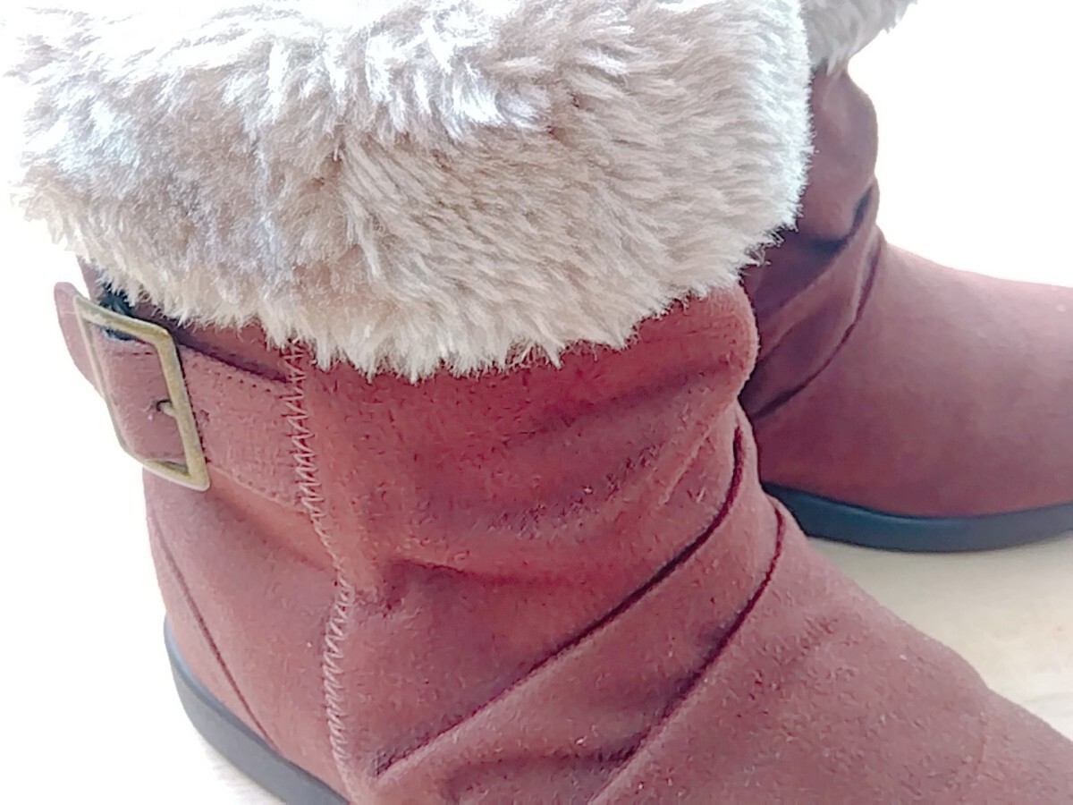 a.v.v★アーベベ★ブラウン ショートブーツ★２〜３回使用★美品 23cm★茶色★ファー★あったか ブーツ_画像4