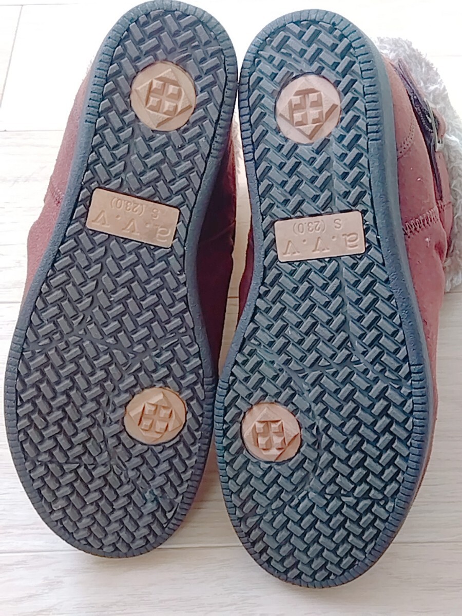 a.v.v★アーベベ★ブラウン ショートブーツ★２〜３回使用★美品 23cm★茶色★ファー★あったか ブーツ_画像3