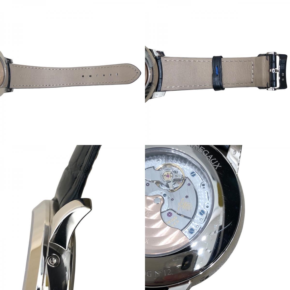 ジラール・ペルゴ GIRARD PERREGA 1966 フルカレンダー 49535-53-152-BK6A ホワイト K18ホワイトゴールド 腕時計 メンズ 中古_画像9