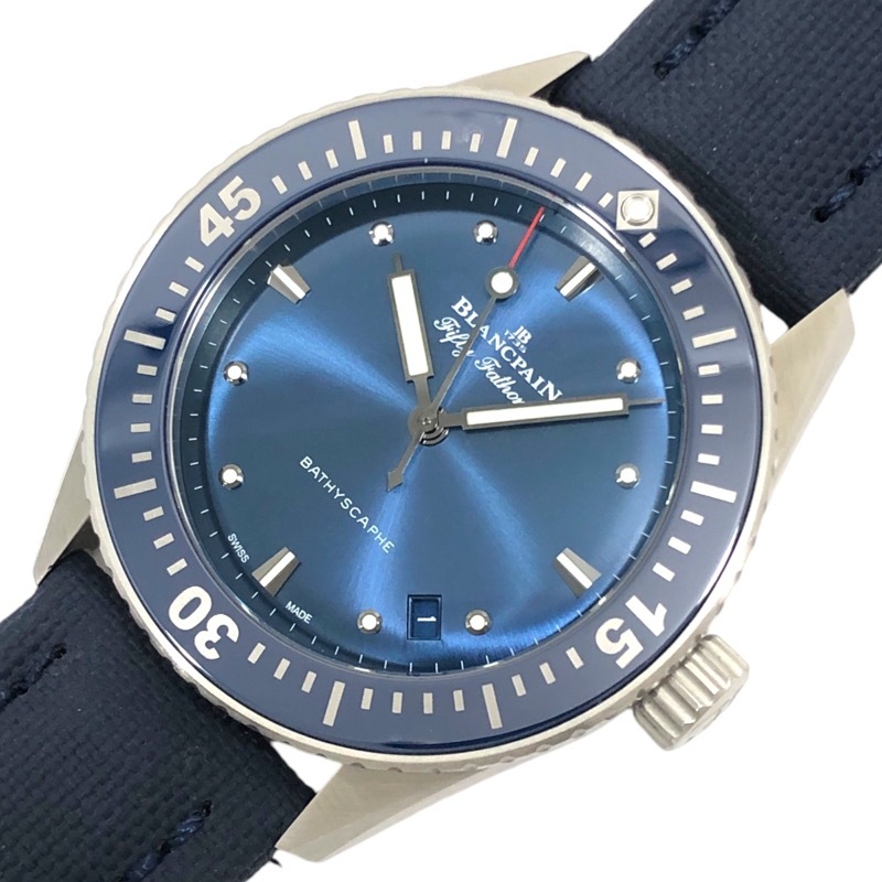 ブランパン BLANCPAIN フィフティファゾムズ バチスカーフ 5100-1140-O52A ブルー SS 腕時計 メンズ 中古