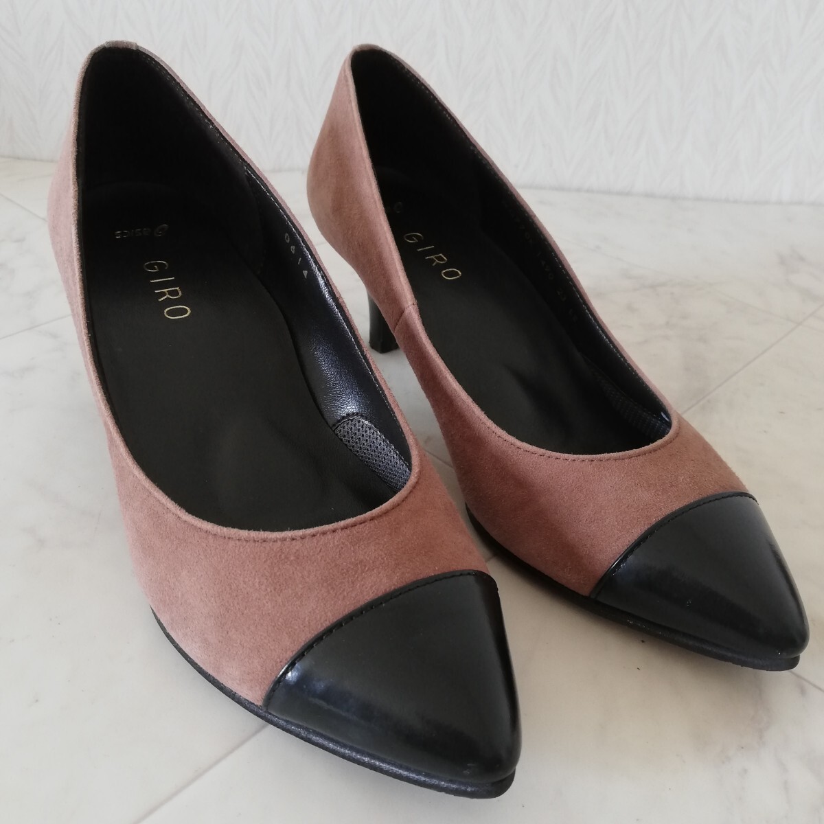 493/ superior article!!GIRO asicsji-ro original leather suede pumps 23cm EE