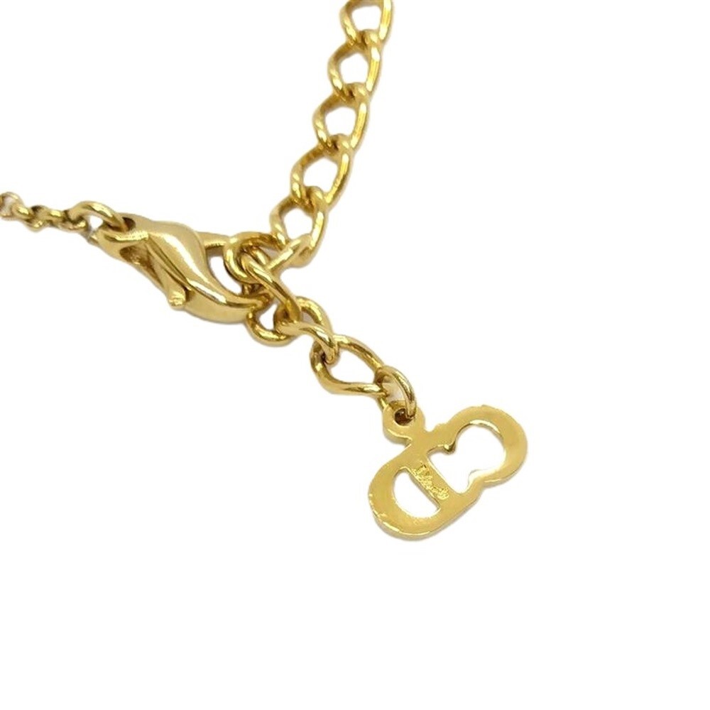  Christian Dior Christian Dior C D Logo Cube стразы GP колье Gold 