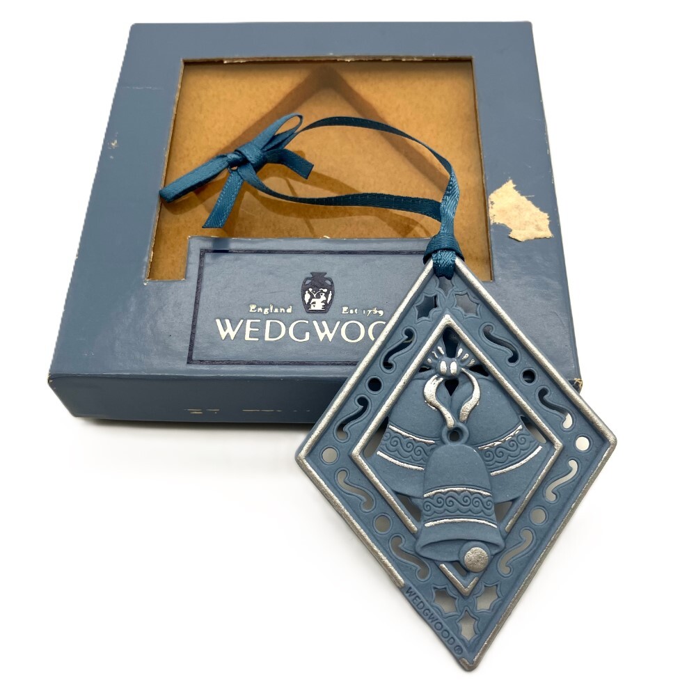 ウェッジウッド WEDGWOOD シルバーベルズ SILVER BELLS クリスマス オーナメント 陶磁器 15.5cm ペールブルー ジャスパー Jasper