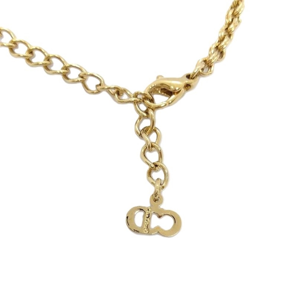  Christian Dior Christian Dior CD Logo 4P стразы GP колье Gold 