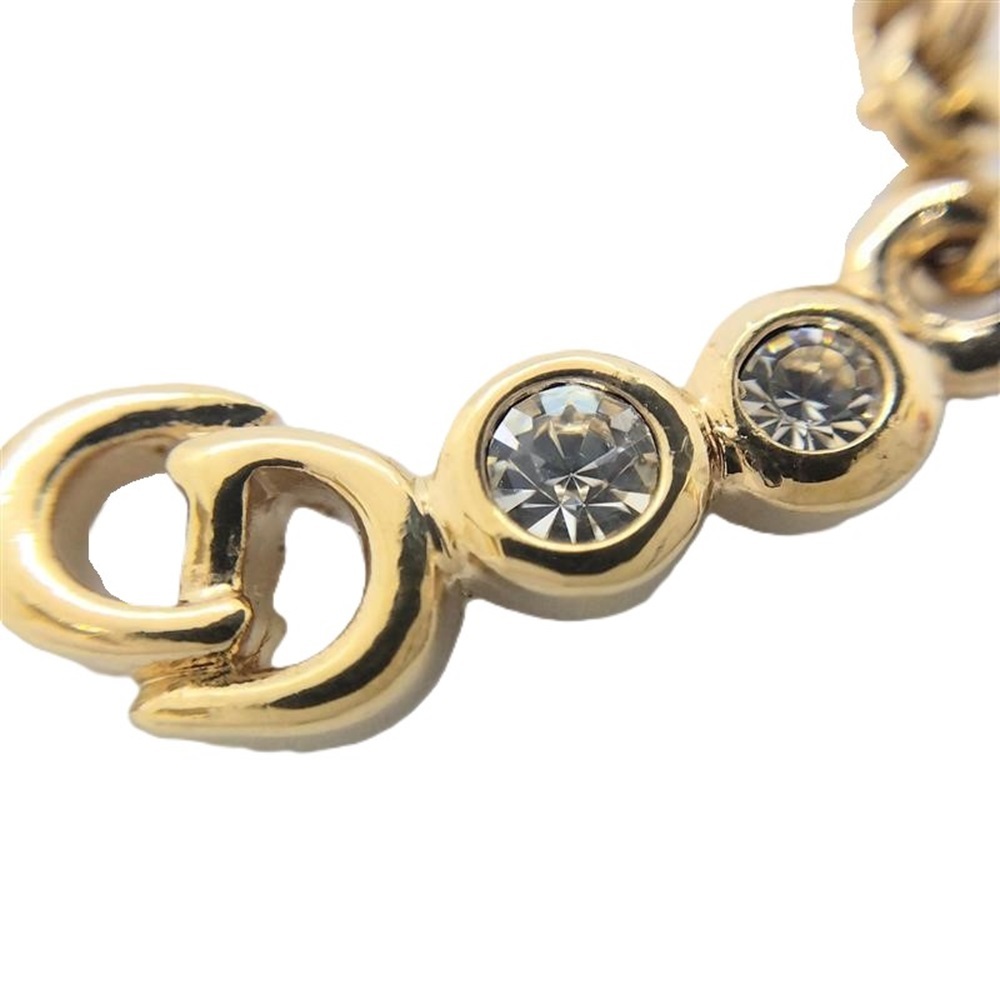  Christian Dior Christian Dior CD Logo 4P стразы GP колье Gold 