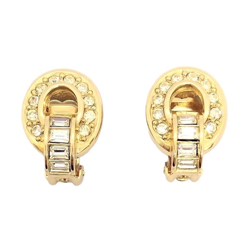  Christian Dior Christian Dior стразы GP серьги Gold 