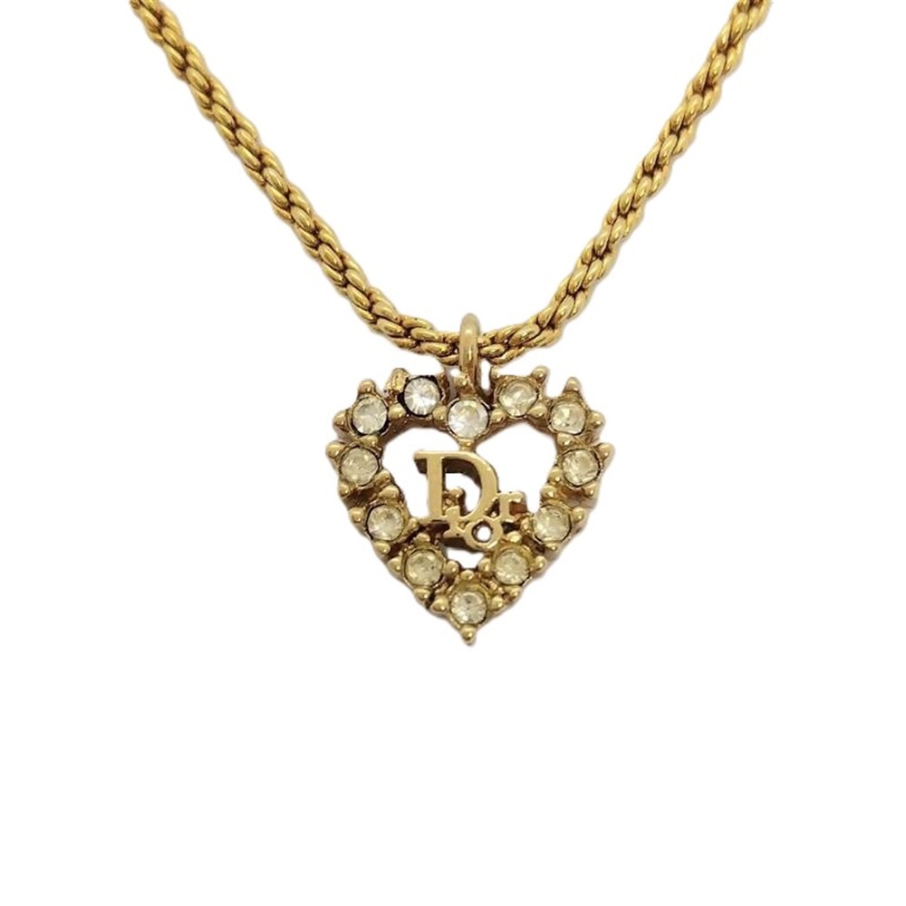  Christian Dior Christian Dior в форме сердечка Dior Logo колье Gold стразы GP GERMANY