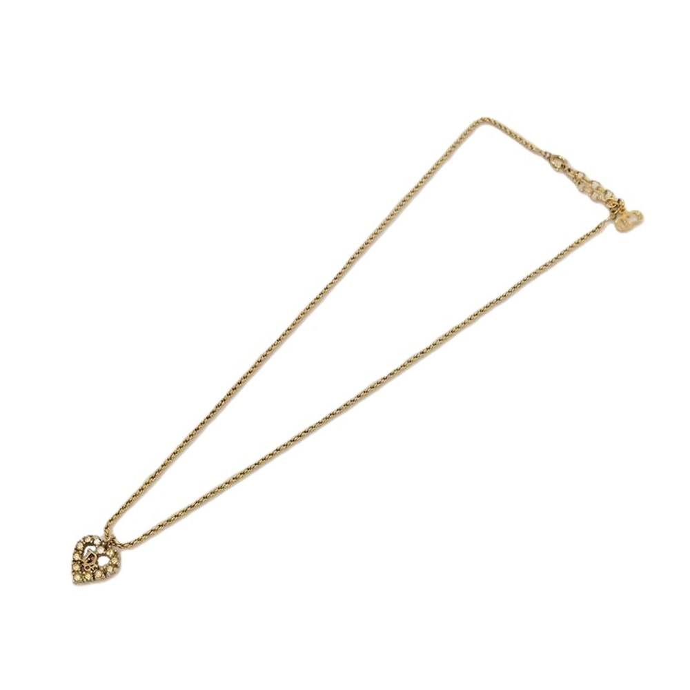  Christian Dior Christian Dior в форме сердечка Dior Logo колье Gold стразы GP GERMANY