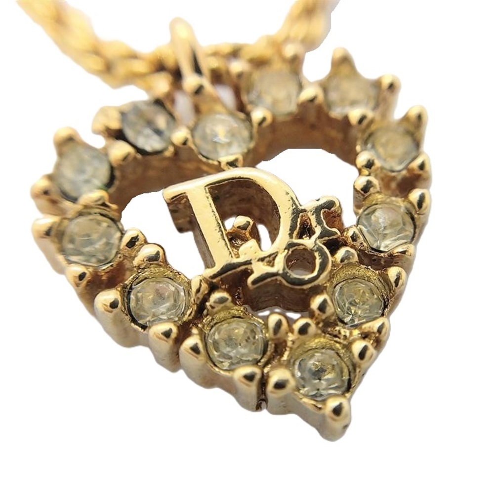  Christian Dior Christian Dior в форме сердечка Dior Logo колье Gold стразы GP GERMANY