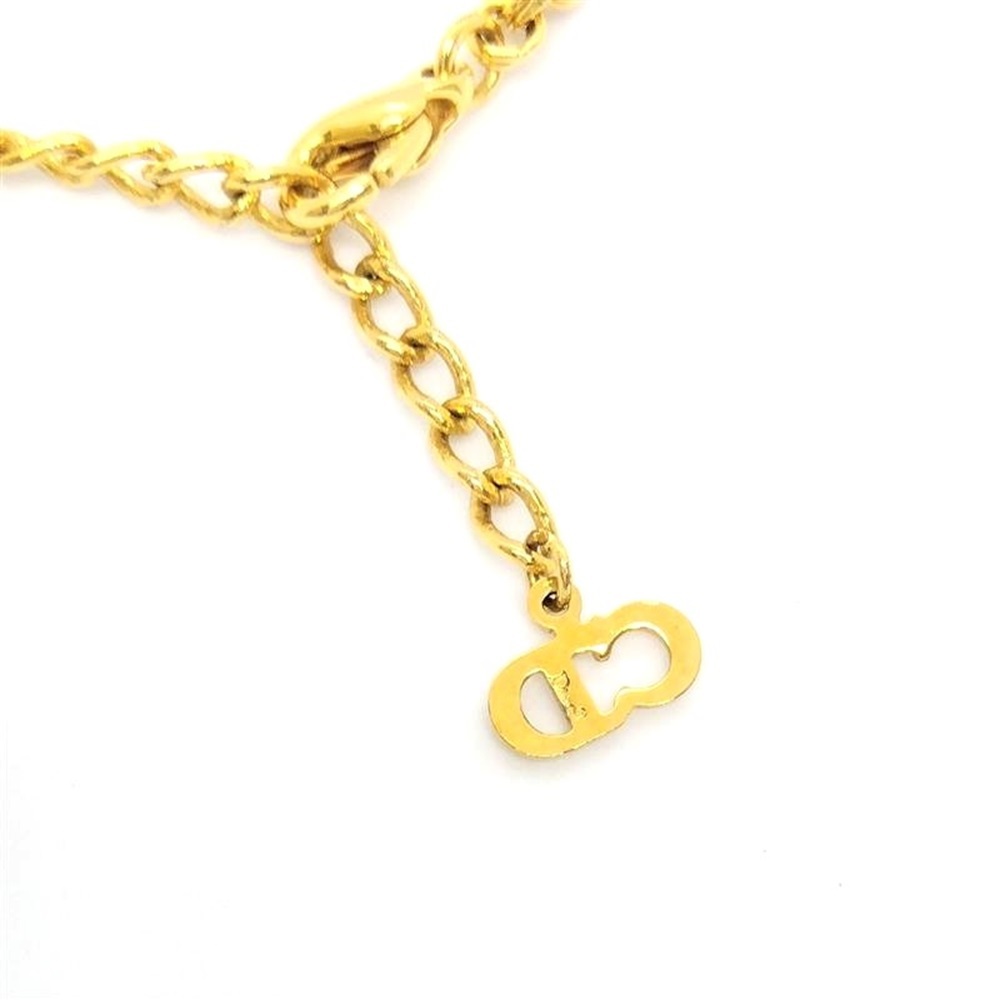  Christian Dior Christian Dior CD Logo 4P стразы GP колье Gold 