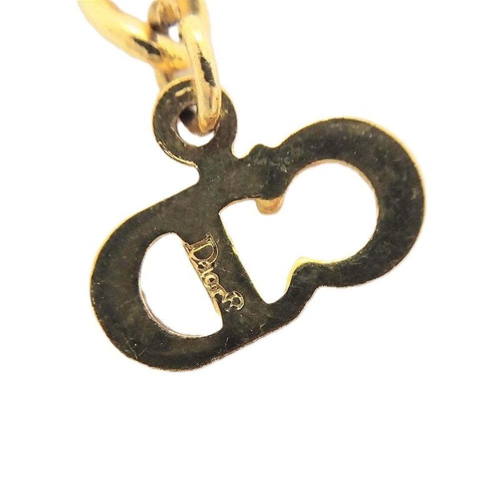  Christian Dior Christian Dior CD Logo 4P стразы GP колье Gold 